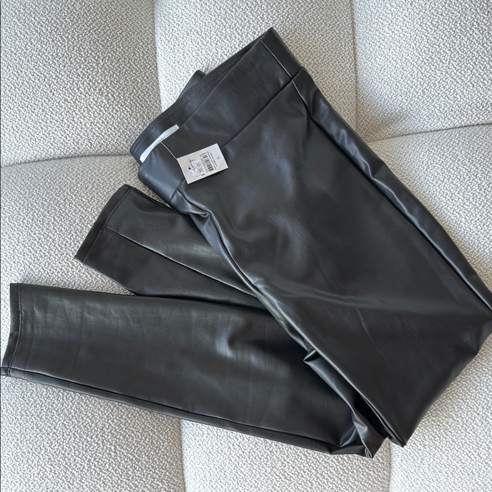 NWT LOFT Small Black Faux Leather Leggings